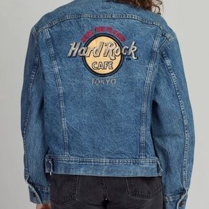 vintage hard rock cafe jean jacket